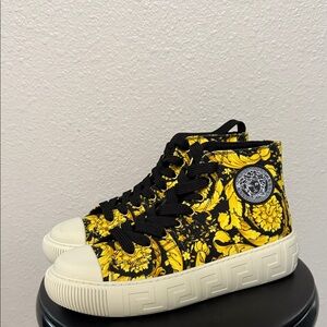 Versace Sneakers - Black and Yellow Baroque